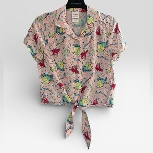 Her Universe Disney Little Mermaid 30th Ariel Flounder & Sebastian Tie Button-Up